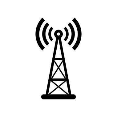 Beyaz arka planda siyah verici vektör simgesi 