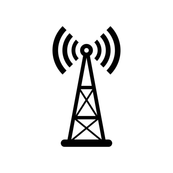 Black Transmitter Vector Icon White Background — Stock Vector