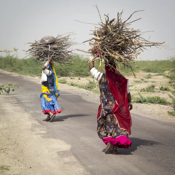 Deux femmes portent un pédé sur la tête . — Photo