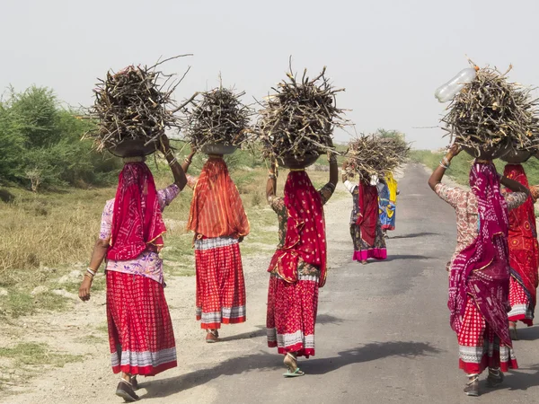 Mulheres carregando bichas na cabeça . — Fotografia de Stock