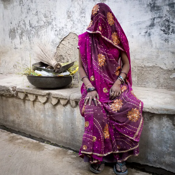 Beslöjade kvinnan i Indien. — Stockfoto