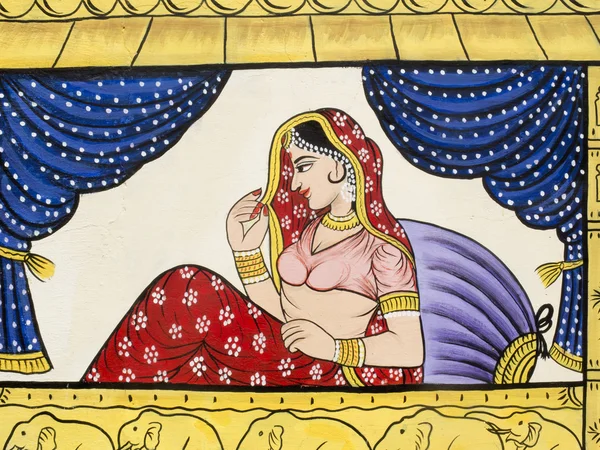 Ζωγραφική του μια ινδική πριγκίπισσα. — Φωτογραφία Αρχείου