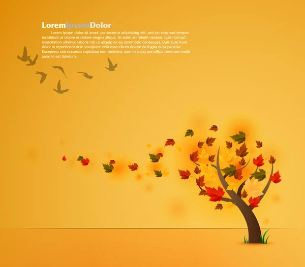 Autumn tree background | editable EPS10 vector illustration — Stock Vector