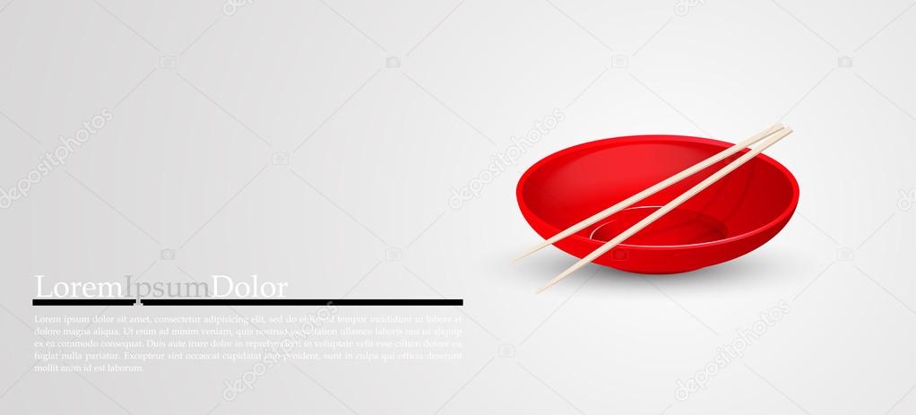 Two chopsticks on Chinese Bowl