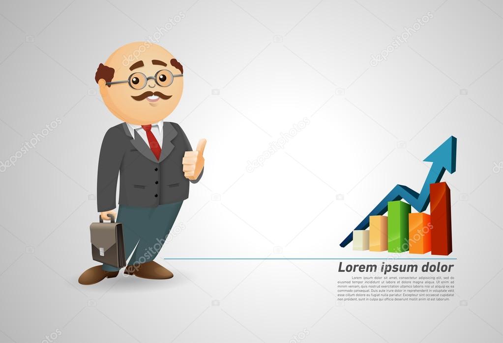 Business Man Detailed Vector Illustration | Layered Eps10