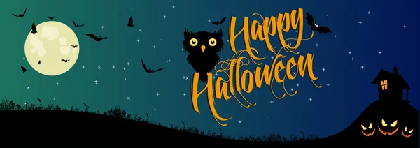 Illustrazione vettore banner Halloween — Vettoriale Stock