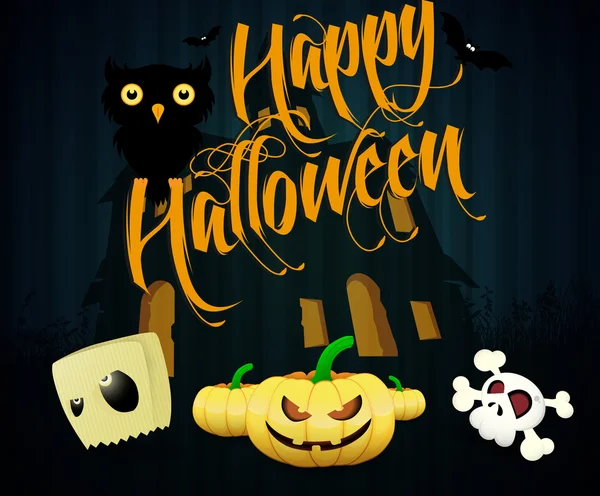 Dibujos animados de Halloween fondo de ilustración vectorial jalá — Vector de stock