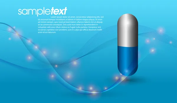 Pill on the blue background — Stock Vector