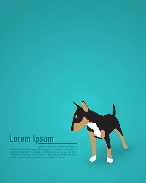 Vector mavi arka plan ile köpek
