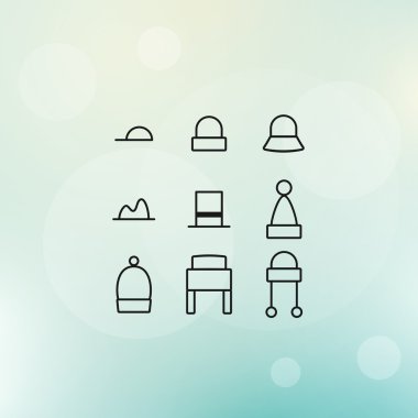 şapka vektör Icon set