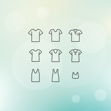 t-shirt vektör Icon set