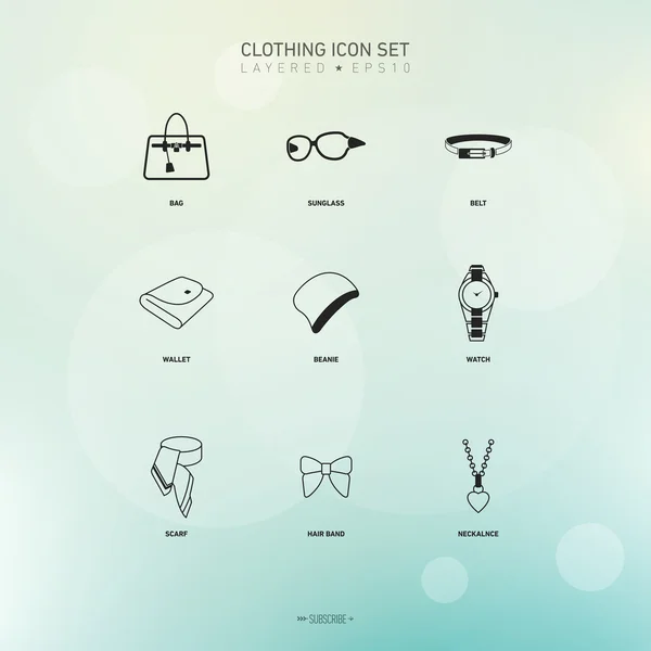 Giyim Icons set — Stok Vektör