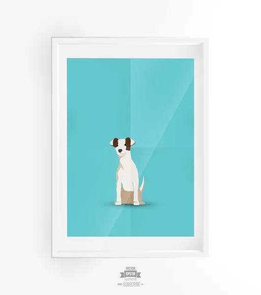 Jack Russel Terrier em uma moldura de fotos — Vetor de Stock