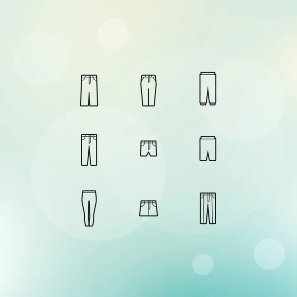 Pantaloni Icon Set — Vector de stoc