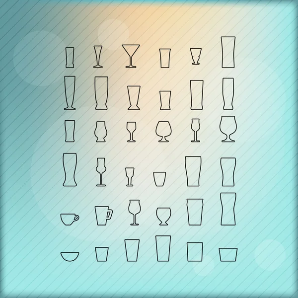 Glass collection — Stock Vector