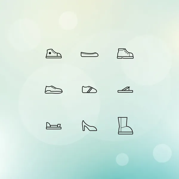 Icone calzature — Vettoriale Stock