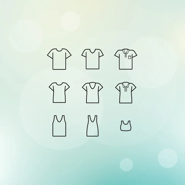 t-shirt vektör Icon set