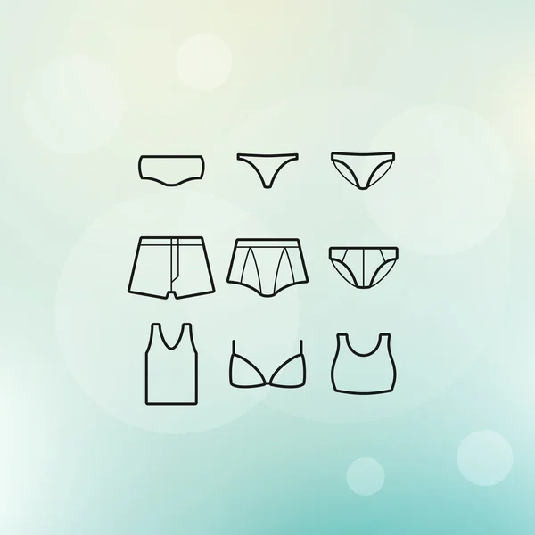 Underwear Vector Icon Set — Stock Vector