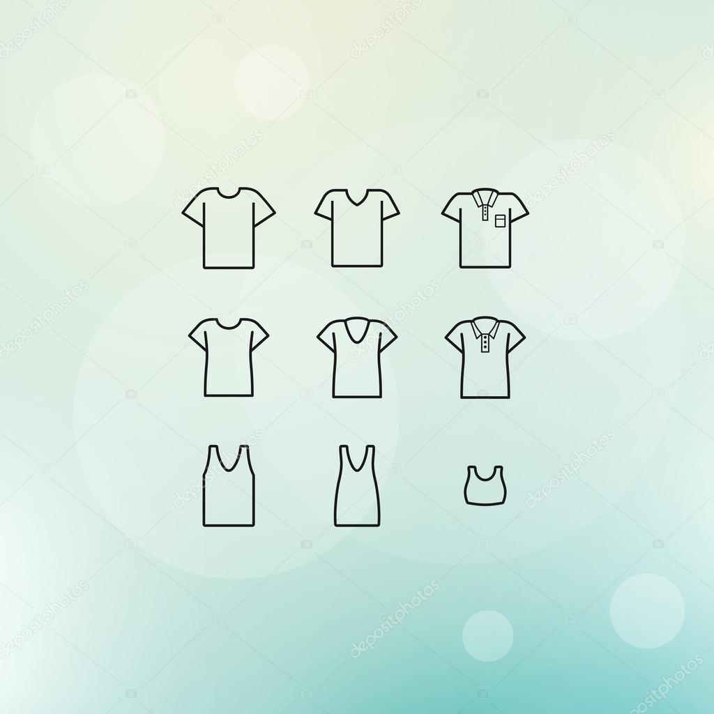 T-Shirt Vector Icon Set