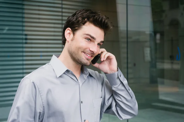 Portrait of a young businessman on the phone Stock Photo