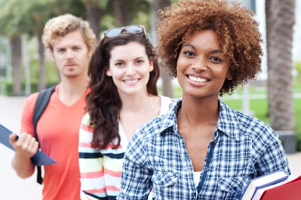 Grupo feliz de estudantes universitários Fotografias De Stock Royalty-Free