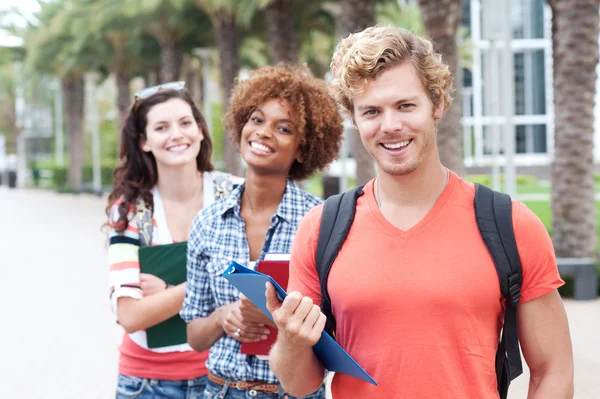 Happy group of college students Stock Image