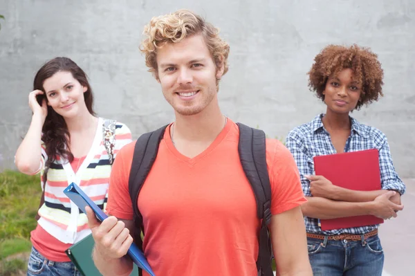 Happy group of college students Stock Photo