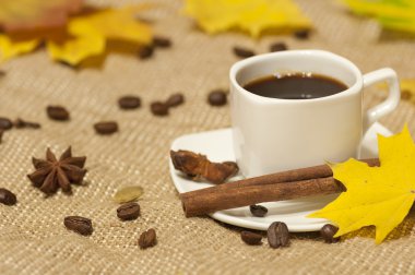Autumn cup of coffee