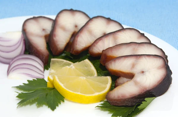 Smoked eel steaks — Stock Photo, Image