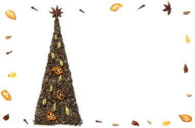 çay Noel ağacı kartpostal yaptı