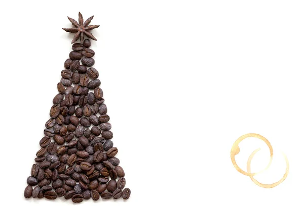 Christmas tree postcard, white background — Stock Photo, Image
