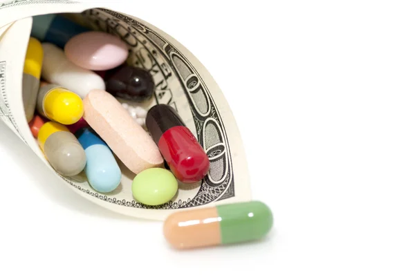 Money and drugs (medicine) — Stock Photo, Image