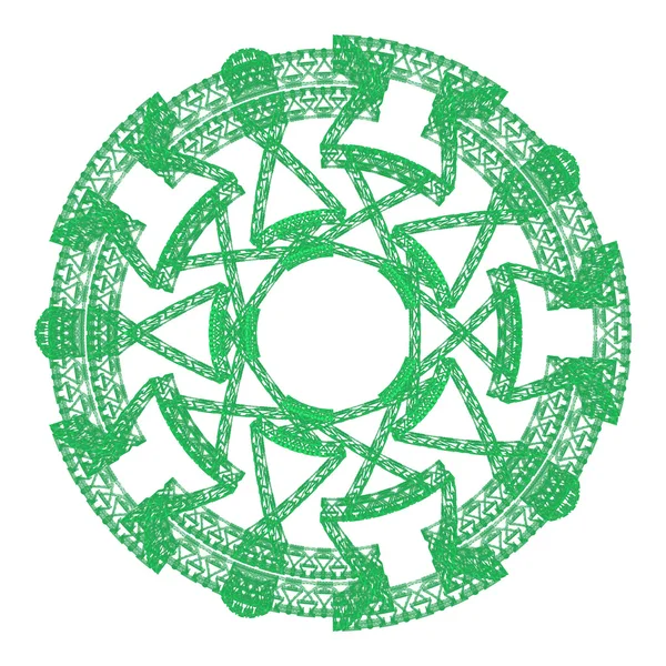 Groene ronde abstracte decoratieve grafische kant — Stockfoto