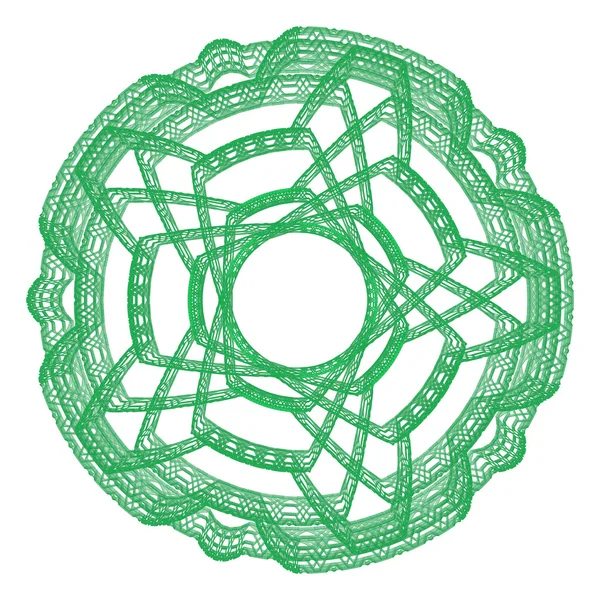 Yeşil soyut yuvarlak süs grafik dantel — Stok fotoğraf