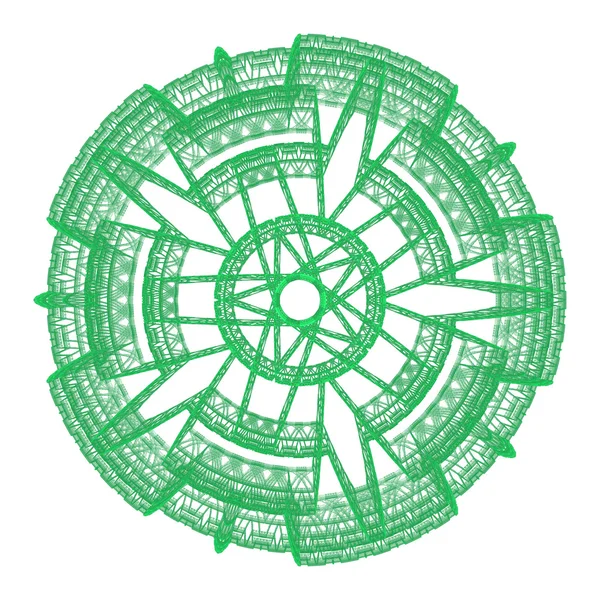 Yeşil süs grafik tasarlamak yuvarlak dantel — Stok fotoğraf