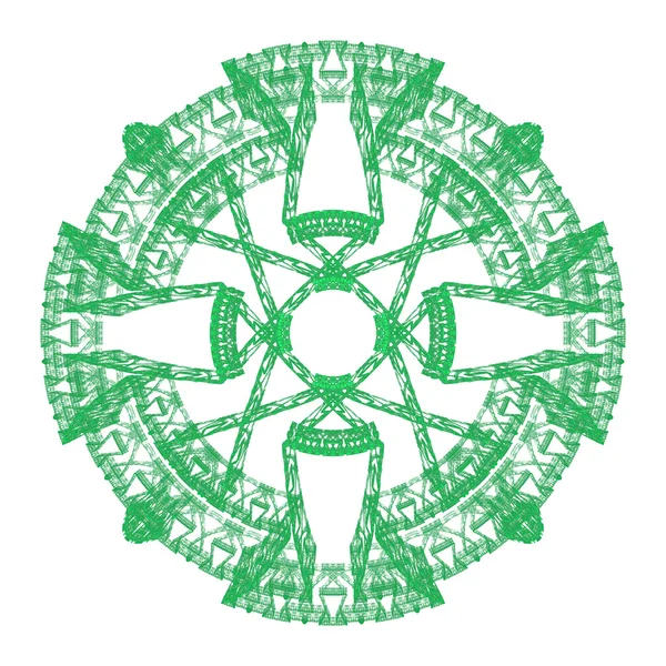 Groene abstracte versiering grafische ronde kant — Stockfoto