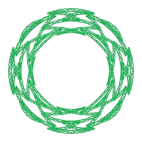 Graphique rond dentelle comme anneau vert ornemental — Photo
