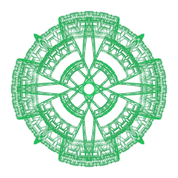 Green ornamental graphical round lace — Stock Photo, Image