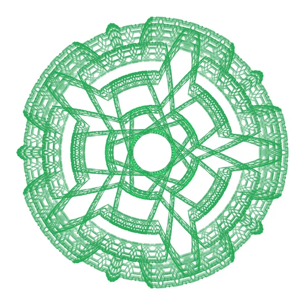 Yeşil soyut yuvarlak grafik süs Danteli — Stok fotoğraf