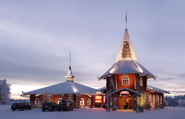 Rovaniemi köyünde Noel Baba Noel evi Stok Fotoğraf