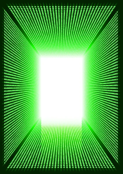Dark green digital corridor — Stock Photo, Image