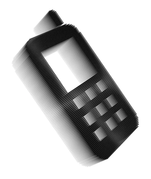 Zwarte pixel pictogram-achtige beeld van cellphone — Stockfoto