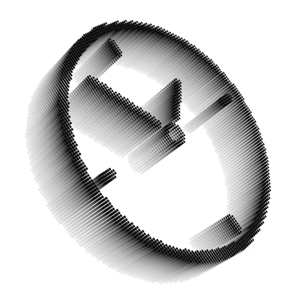 Black pixel icon-like image of clock — Stock Photo, Image