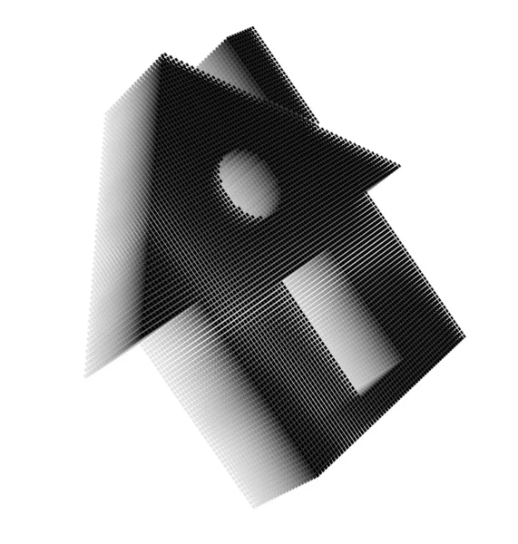 문, 창 라운드 하우스의 검은 픽셀 아이콘 같은 이미지와 — 스톡 사진