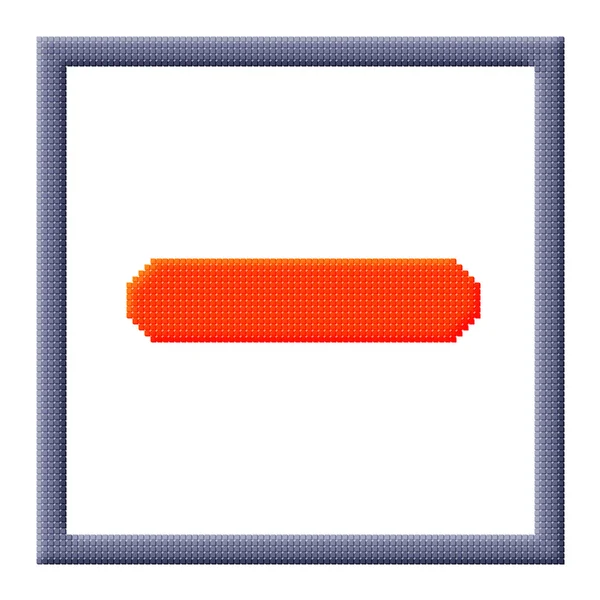 Kubussen pixel beeld van rode minteken in grijze frame — Stockfoto