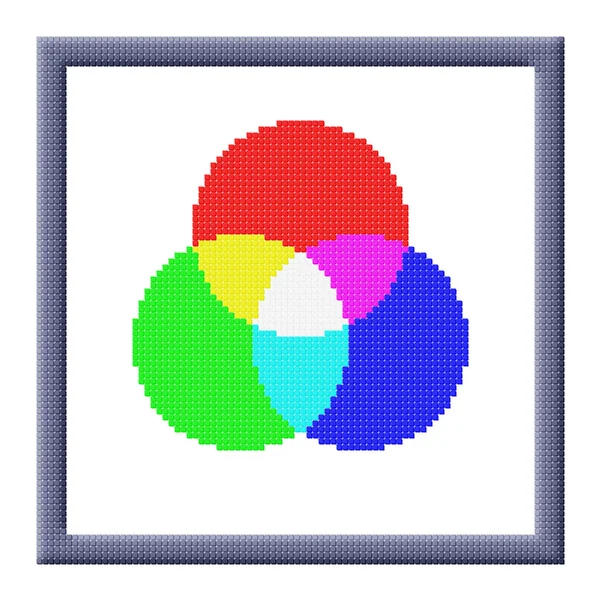 Cubes pixel image of RGB color settings icon — Stock Photo, Image