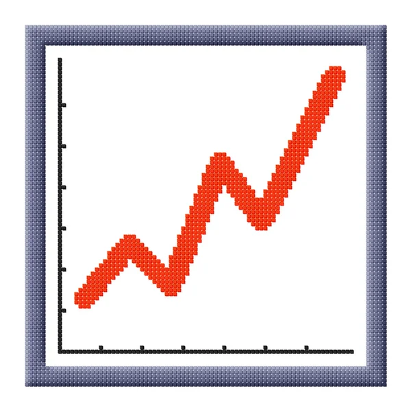 Cubes pixel image of growing business graph icon — Stock Photo, Image