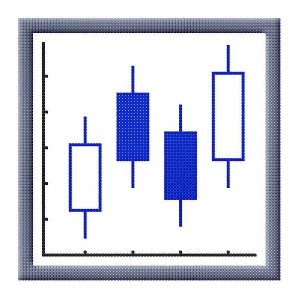 Cubos de imagen píxeles de crecimiento gráfico de velas japonesas — Foto de Stock