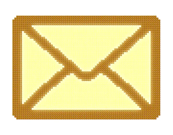 Imagem de pixel de cubos do envelope de correio amarelo fechado — Fotografia de Stock