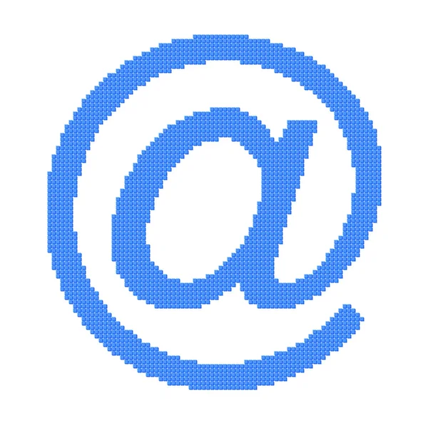 Imagem de pixel cubos de e-mail azul no símbolo — Fotografia de Stock